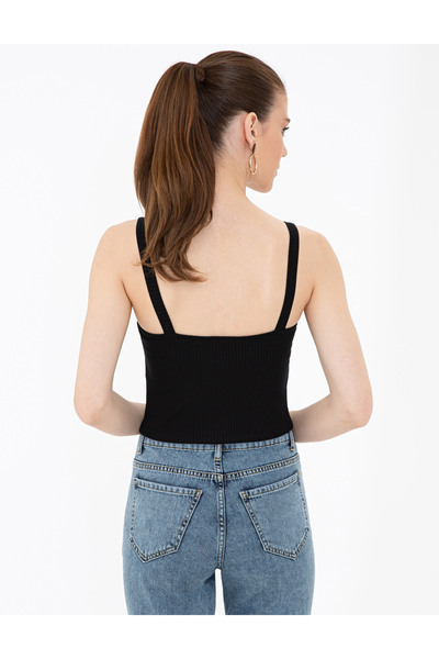 Pierre Cardin Siyah Ekstra Slim Fit Triko Bluz 50243108-VR046