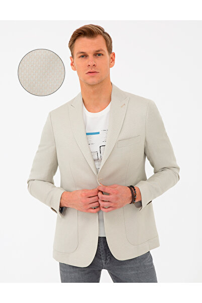 Pierre Cardin Μπεζ Σακάκι Στενής Γραμμής 50236682-VR011