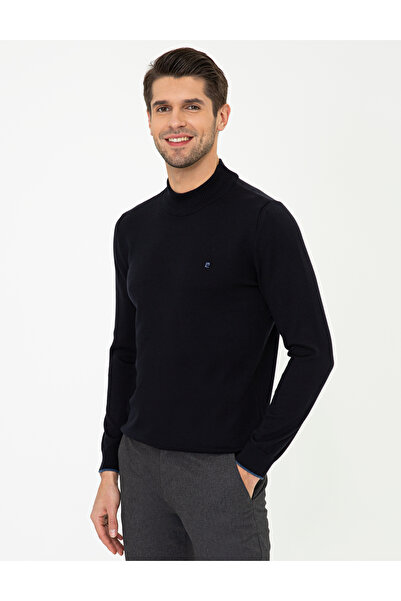 Pierre Cardin Синій Slim Fit напівкомір Basic трикотажний светр 50248552-VR033