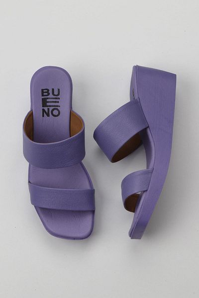 Bueno Shoes Γυναικείες παντόφλες με τακούνι Lilac Leather - 01wy2409