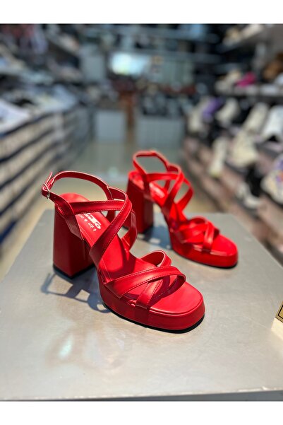 Hacıoğlu Ayakkabı Pantofi cu toc cu curea cu talpă cu platformă Punto