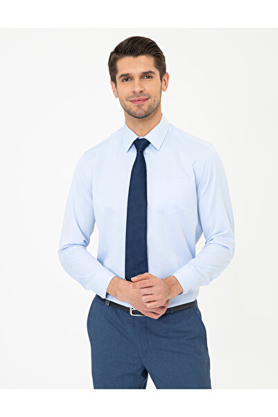 Pierre Cardin Light Blue Regular Fit Long Sleeve Classic Shirt 50251615 -Vr003