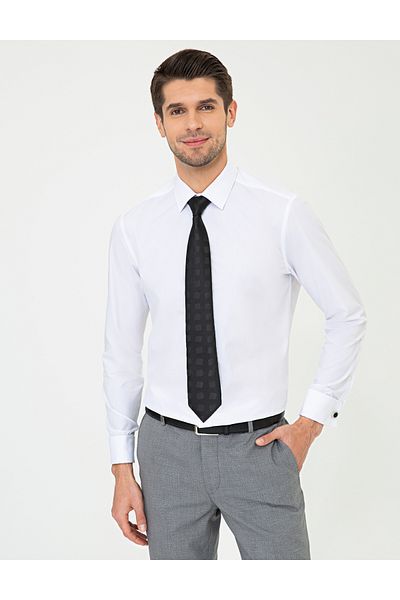 Pierre Cardin Λευκό Slim Fit Classic πουκάμισο 50251691-VR013