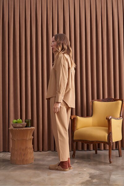 QANU Πουκάμισο Lady Camel Loose Fit