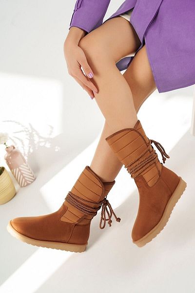 MODATALİKA Modatalika Women's Lacing Detailed Parachute Boots