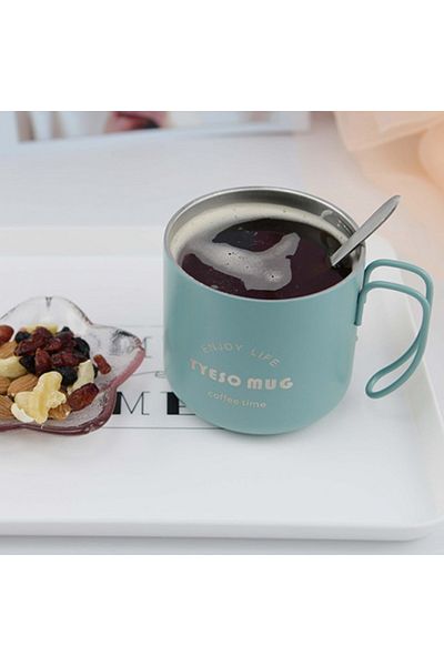 Tyeso Fiery Mug Vakumlu Paslanmaz Çelik Termal Kapaklı 350ml Yeşil