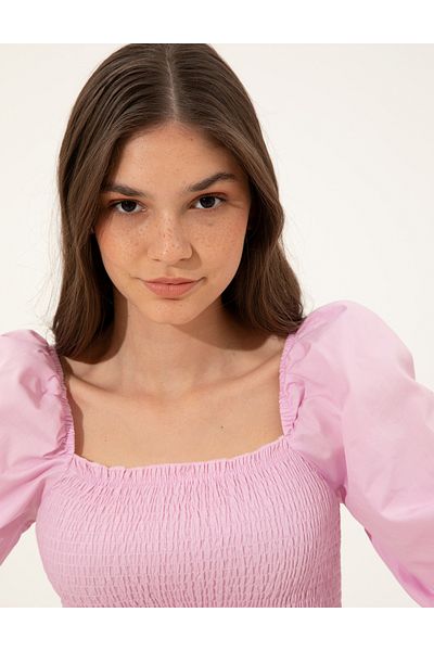 Pierre Cardin بلوزة بأكمام بالون أرجواني 50252152 -VR034