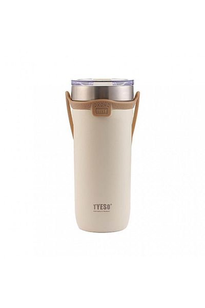 Tyeso White Soulmate Tumbler - Vacuum, Stainless Steel and Silicone Hanger, 710 ml