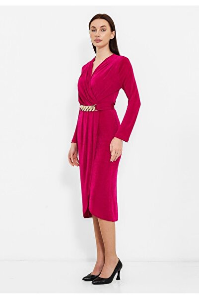 MODATALİKA Modatalika Kadın Zincir Kemerli Elbise