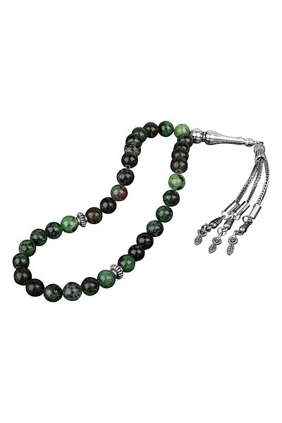 OSMANLI DOĞAL TAŞ Anyolite 33 bucăți din piatră naturală Tasbih - 8 mm