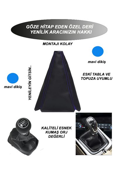 HARGE Hg Mercdss Benz C 200 Compatible Vehicle,Car,Auto Gear Bellows Blue Stitching