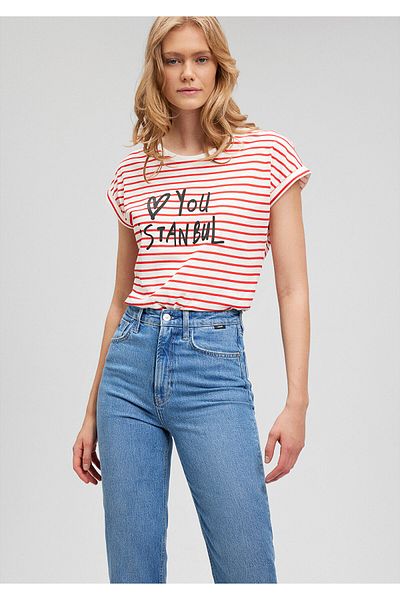 Mavi LoveYou Printed StripedIstanbulT-shirt -RegularFit 167986 -26829