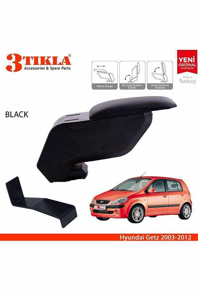 3 Tıkla Hyundai Getz 2003-2012 Black Armrest Armrest with No-Punching Steel Legs
