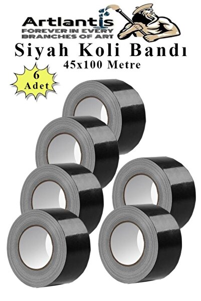 Artlantis Crna lepljiva traka 100 metara 6 komada 45mm x 100 metara obojena l...