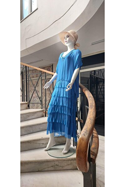 EREN STYLE Шовкова сукня з паєтками - італійський V-подібний виріз