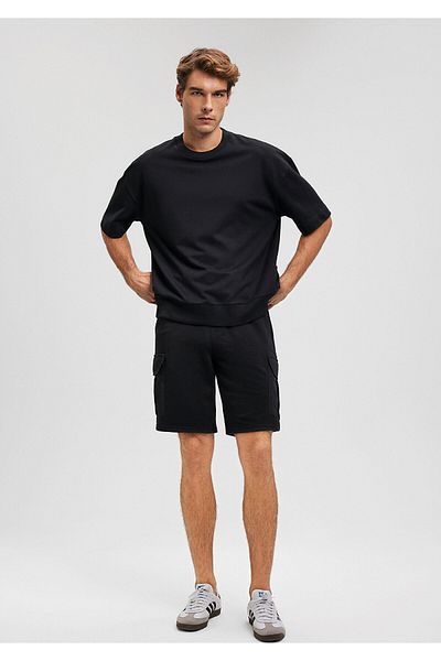 Mavi Schwarze gestrickte Cargo-Shorts 066764-900