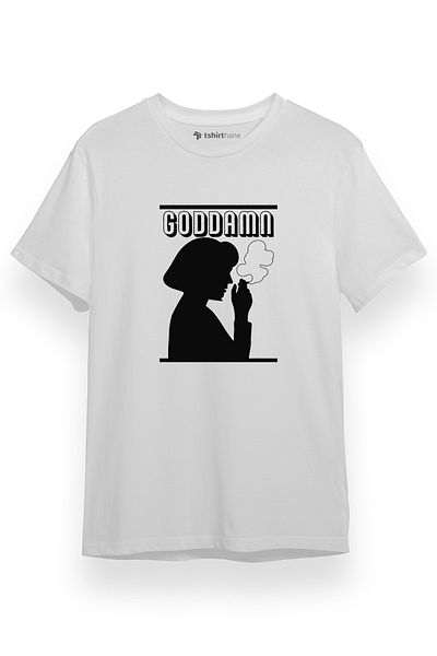 Tshirthane Ανδρικό κοντομάνικο μπλουζάκι Pulp Fiction Goddamn White