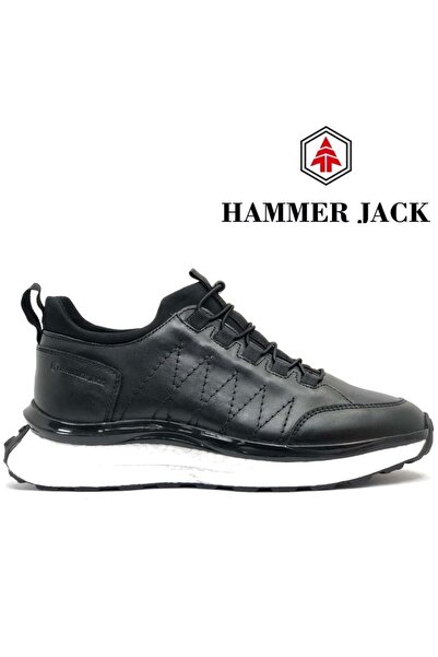 Hammer Jack 102-24822-M Dobb Deri Casual Erkek Ayakkabı SİYAH-BEYAZ