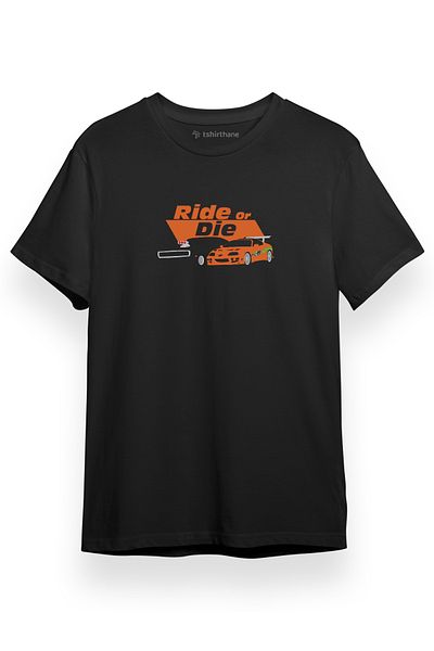 Tshirthane Ανδρικό μπλουζάκι Fast And The Furious Ride Or Die μαύρο κοντομάνικο