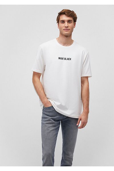 Mavi Λευκό T-shirt - Μαύρο εμπριμέ, κανονική εφαρμογή 0610785 -70057