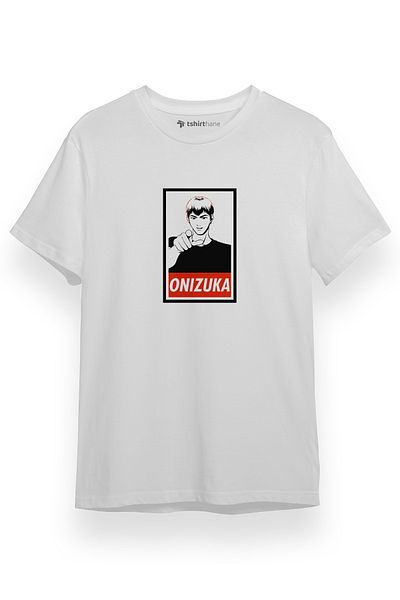 Tshirthane Great Teacher Anime Onizuka Αφίσα Λευκό κοντομάνικο ανδρικό μπλουζάκι