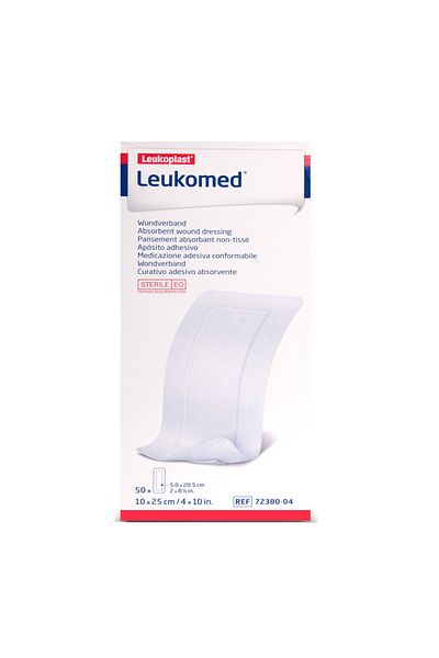 Leukoplast Bsn Leukomed غطاء جرح غير منسوج مع وسادة 10 سم × 25 سم 50 قطعة