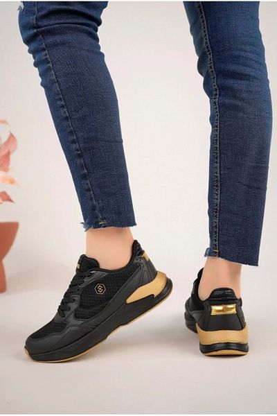 Kocamanlar Ayakkabı Lambırlent 9937 Sneaker Unisex Sports Shoes BLACK-YELLOW