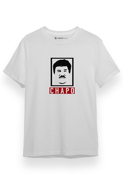 Tshirthane Ανδρικό μπλουζάκι El Chapo Gangster Swagger Λευκό κοντομάνικο