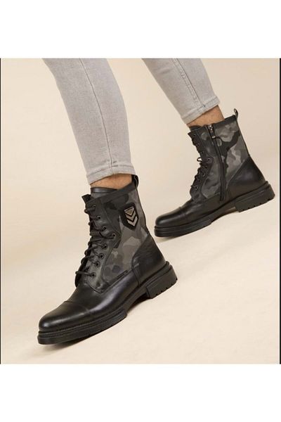 Kids Club Shoes Ανδρικές μπότες Scotmen Camouflage ΜΑΥΡΟ