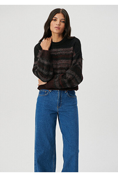 Mavi Siyah Kazak Crop / Kısa Kesim 1710367-85886