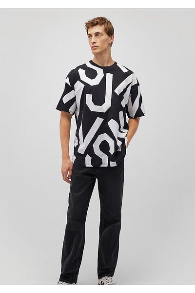Mavi Mvjns εμπριμέ μαύρο T-shirt Oversize / Wide Cut0610271-900