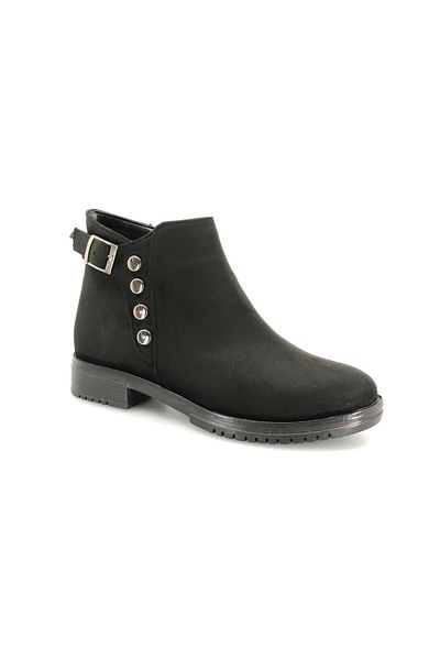 Kids Club Shoes Mehtap Πλαϊνή Πόρπη με Τέσσερα Συρραπτικά Αθλητικά Γυναικεία Μποτάκια ΜΑΥΡΟ-SUEDE