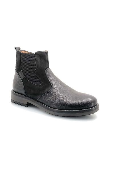 Kids Club Shoes Stone Blue Chels 100% Γνήσιο Δέρμα Casual Ανδρικές Μπότες ΜΑΥΡΟ