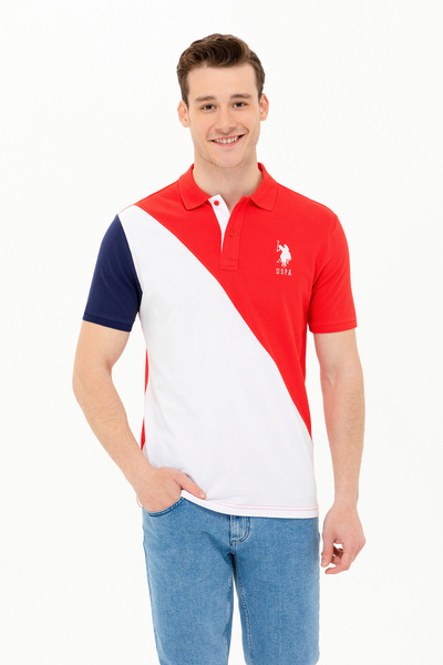 U.S. Polo Assn. Men's Red Polo Neck T-Shirt 50263394-Vr030