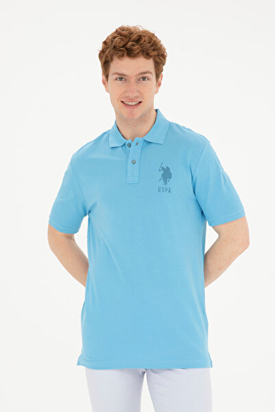 U.S. Polo Assn. Ανδρικό μπλουζάκι με κανονική εφαρμογή πόλο με λαιμόκοψη τιρκ...