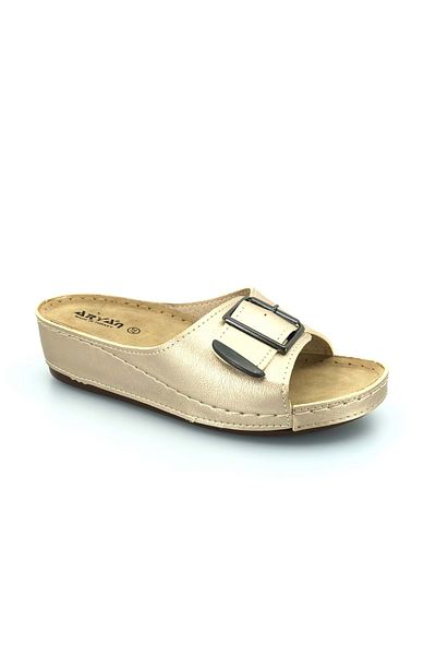 Kids Club Shoes Aryan 09-265 Γυναικείες ορθοπεδικές παντόφλες GOLD