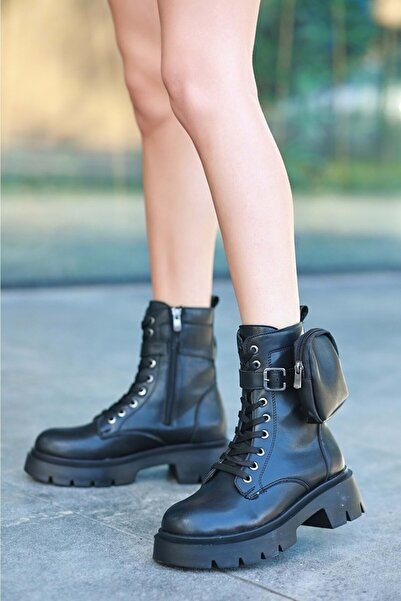 Kids Club Shoes Kocamanlar Çantalı Kadın Postal Bot SİYAH