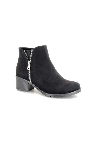 Kids Club Shoes Mehtap Daily Γυναικείες Μπότες με διπλό φερμουάρ ΜΑΥΡΟ