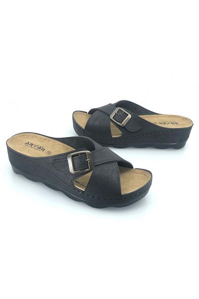 Kids Club Shoes Aryan 37-443 Γυναικείες ορθοπεδικές παντόφλες ΜΑΥΡΟ