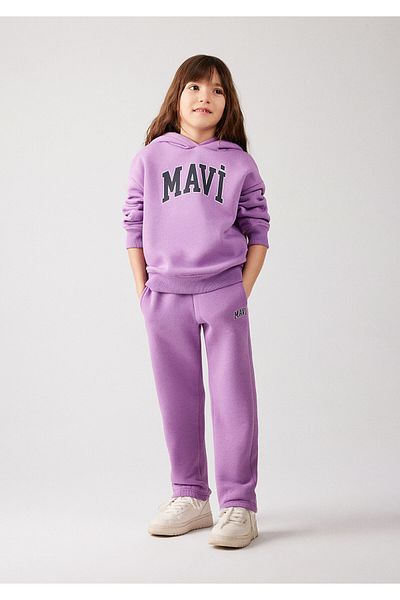 Mavi Lila Jogginghose mit Logo-Print 7010000-70586
