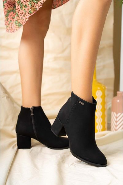 Kids Club Shoes Feles Γυναικείες Μπότες Fantasy με τακούνι 8 cm ΜΑΥΡΟ-SUEDE