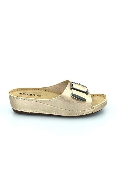 Kids Club Shoes Aryan 09-265 Γυναικείες ορθοπεδικές παντόφλες GOLD