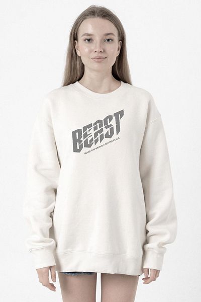 Tshirthane Mr Beast Make The World White Women's 2ip Sweatshirt
