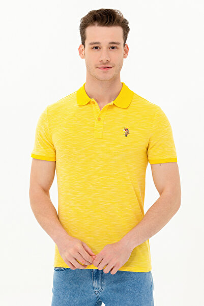 U.S. Polo Assn. Men's Dark Yellow Polo Neck T-Shirt 50263371-Vr094