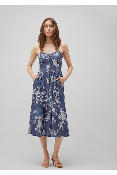 Mavi Floral εμπριμέ Μπλε Φόρεμα 1310384-85893