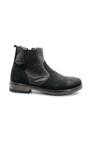 Kids Club Shoes Stone Blue Chels 100% Γνήσιο Δέρμα Casual Ανδρικές Μπότες ΜΑΥΡΟ-SUEDE