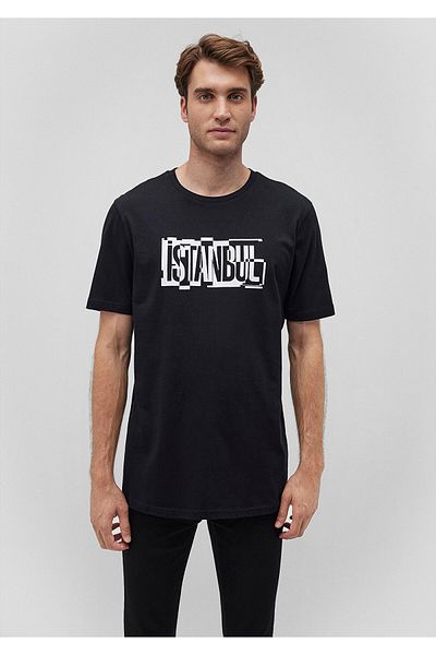 Mavi Istanbul Printed Black T-Shirt κανονική εφαρμογή / κανονική κοπή 0611789-900