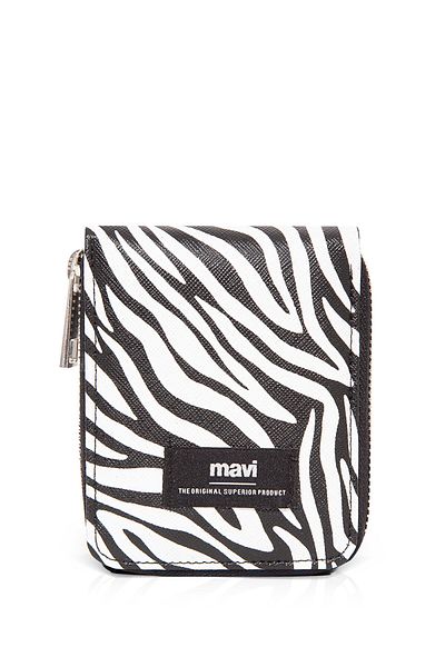 Mavi Černá peněženka na zip s potiskem Zebra 1911841-900