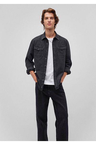 Mavi Rio Casual Anthracite Vintage Jean Shirt - Body-Fitting Cutout 0295785223