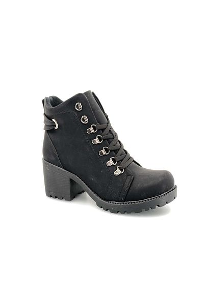Kids Club Shoes Ayakdaş 4058 Γυναικείες Μπότες με κούμπωμα ΜΑΥΡΟ